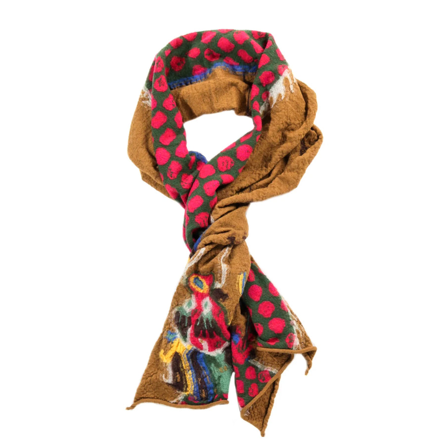 Kapital Dragon Dance Wool Scarf - Mustard